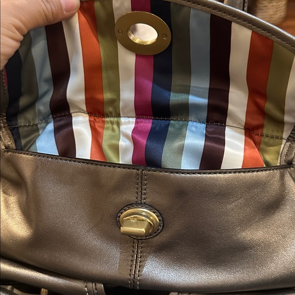 Coach Y2K Legacy Archive Peyton Metallic Leather Tote Bag Satchel 12791 - Picture 7 of 8